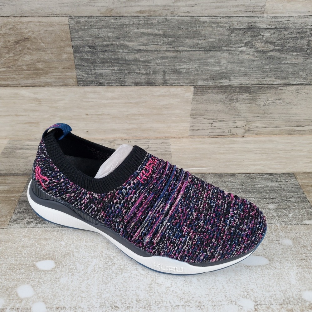 Kuru Stride Womens Shoes Sz 6 M Running Jet Black‎ Confetti Slip On Sneakers